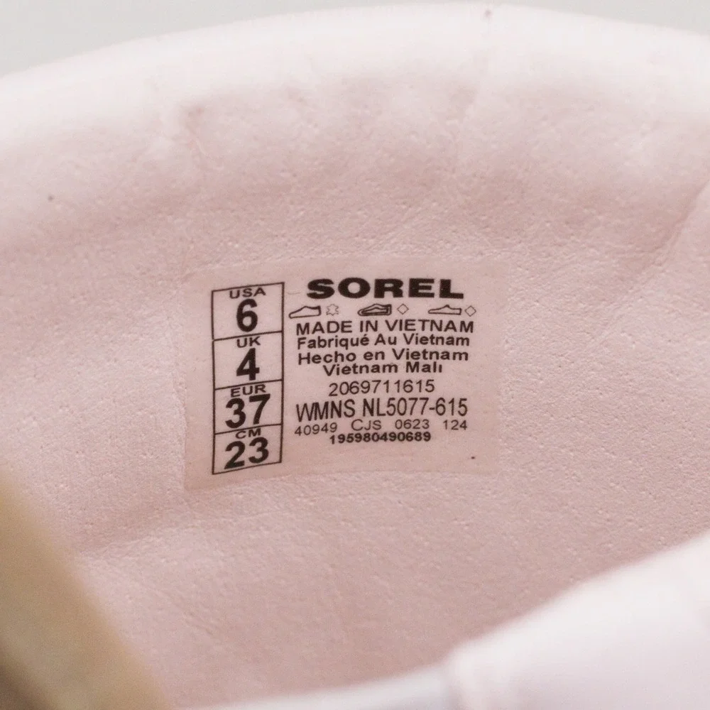 SOREL Ella III‎ Puffy Quilted Leather Slide Sandals Minimalist Pink Sz 6
